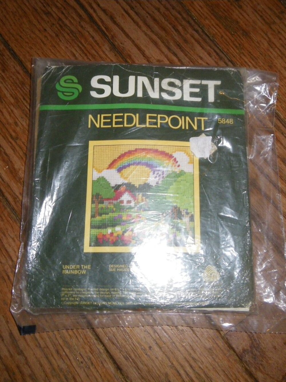Vintage Sunset Needlepoint Kit Under the Rainbow No 5848 6 ½” x 6 ½” NIP